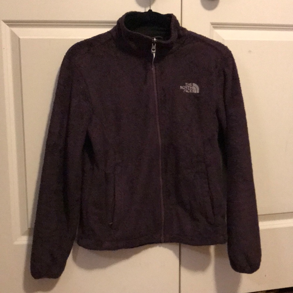 North face sz small dark purple furry fleece